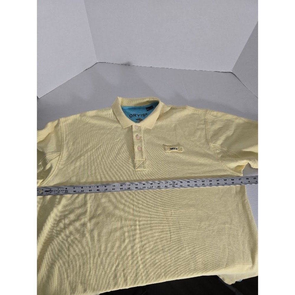 ORVIS Men's‎ Pastel Yellow Tall Polo Shirt XXL Embroidered Logo Golf Casual - Picture 6 of 7
